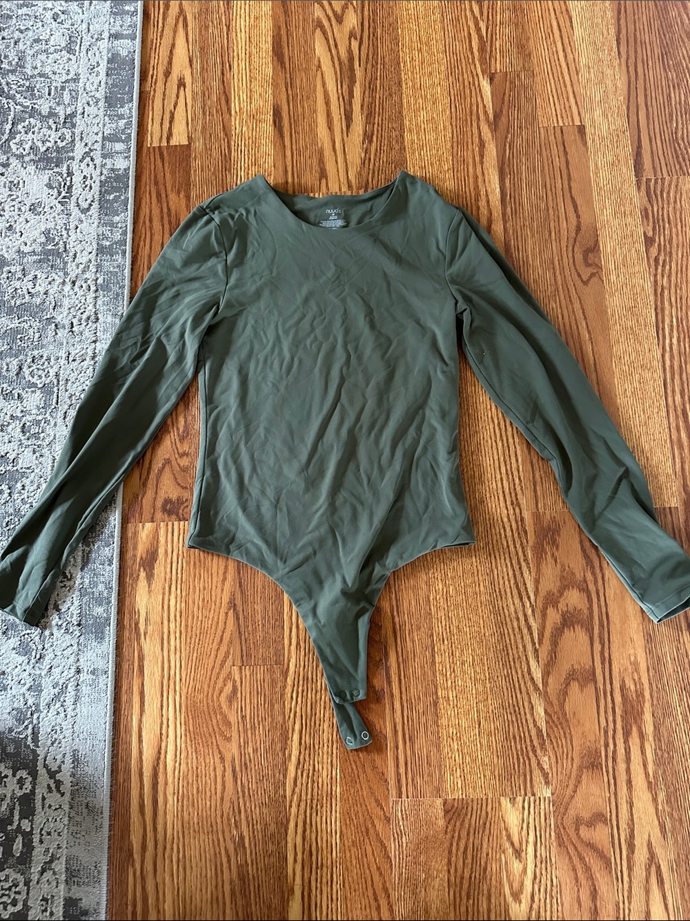nuuds Olive Green Long Sleeve Bodysuit